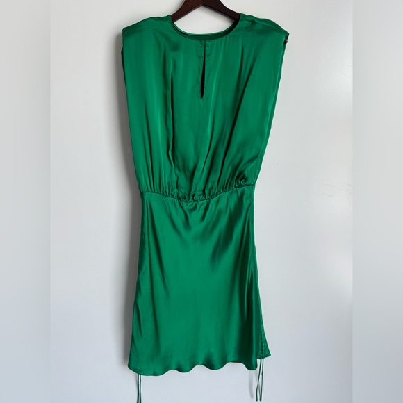 Amanda Uprichard Camela Mini Dress Emerald Green 100% Silk Women Large Mini - Picture 8 of 10